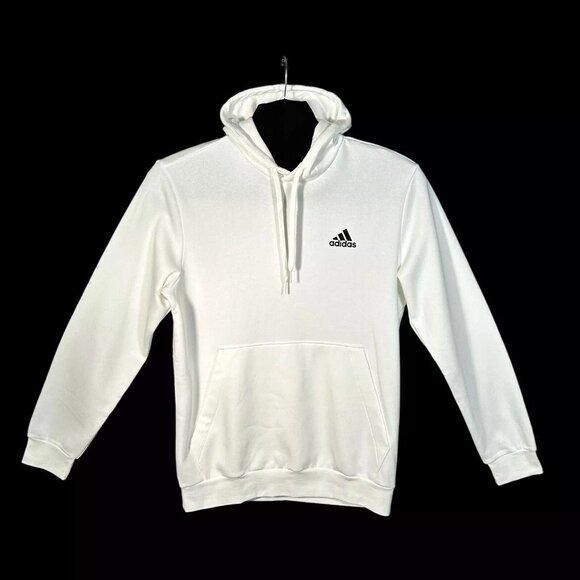 adidas Men's Essentials Pullover Fleece Hoodie Size XL Tall White Regular Fit - Picture 7 of 8